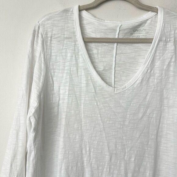 Chico’s The Ultimate White Cotton Tee 2=L - Picture 2 of 5
